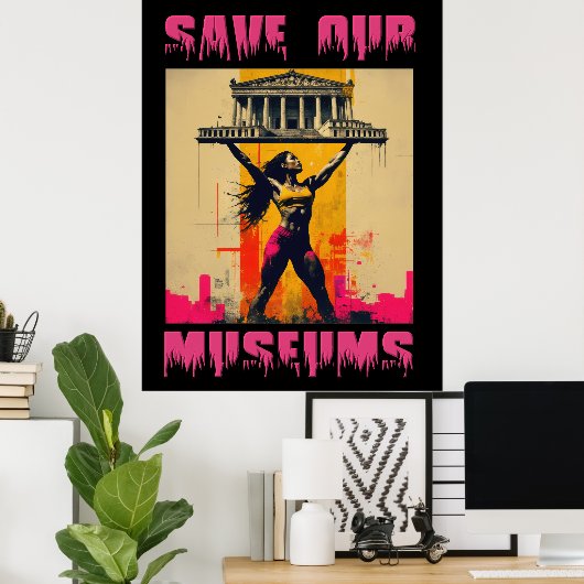 Sla onze Musea groot Poster op - Archiefdruk (Thuiskantoor)