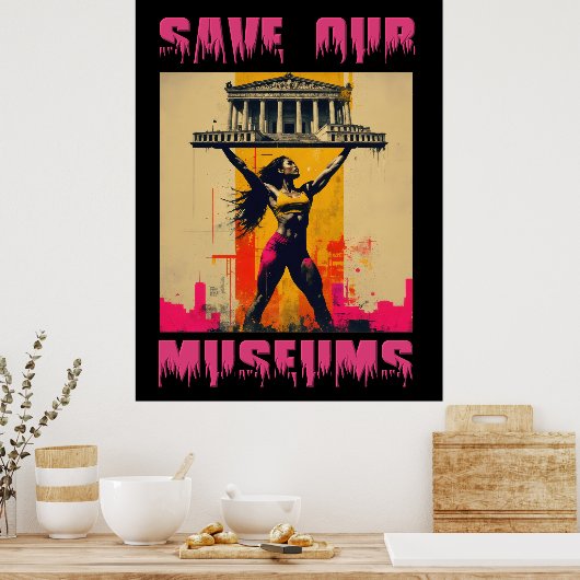 Sla onze Musea groot Poster op - Archiefdruk (Keuken)
