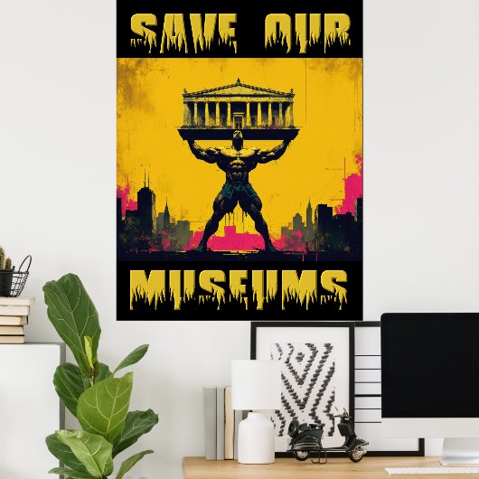 Sla onze Musea groot Poster op - Archiefdruk (Thuiskantoor)