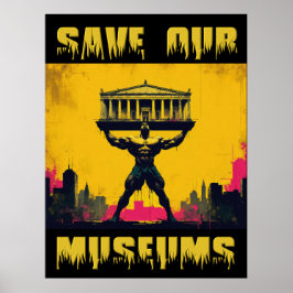 Sla onze Musea groot Poster op - Archiefdruk