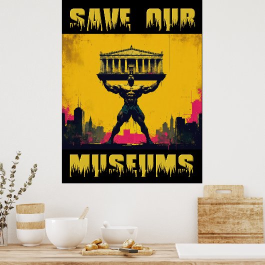 Sla onze Musea groot Poster op - Archiefdruk (Keuken)