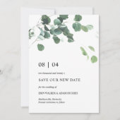 Sla onze nieuwe datum Eucalyptus Leaves Wedding Ka Save The Date (Voorkant)