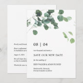 Sla onze nieuwe datum Eucalyptus Leaves Wedding Ka Save The Date (Voorkant / Achterkant)