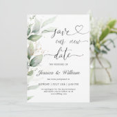 Sla onze nieuwe datum na uitgestelde Waterverf Euc Kaart (Staand voorkant)