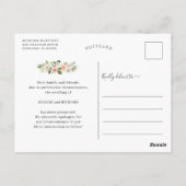 Sla onze nieuwe datum op Blush Pink Chic Floral Fo Briefkaart (Achterkant)