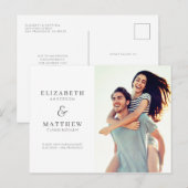 Sla onze nieuwe datum op Minimalistische aangepast Aankondigingskaart (Voorkant / Achterkant)