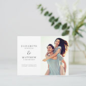 Sla onze nieuwe datum op Minimalistische aangepast Aankondigingskaart (Staand voorkant)