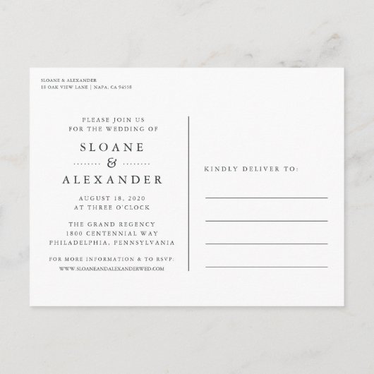 Sla onze nieuwe datum op Moderne uitverkoren trouw Aankondigingskaart (Achterkant)