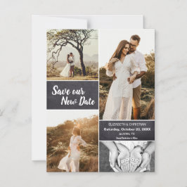 Sla onze nieuwe huwelijksfoto op De datum wijzigen Magnetische Uitnodiging