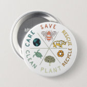 🌎💚 Sla onze planeet op 🌿 Ronde Button 7,6 Cm (Voorkant /achterkant)
