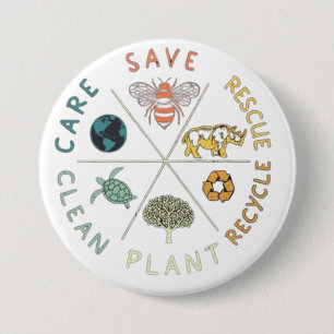 🌎💚 Sla onze planeet op 🌿 Ronde Button 7,6 Cm