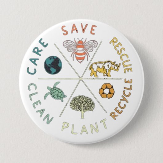 🌎💚 Sla onze planeet op 🌿 Ronde Button 7,6 Cm (Voorkant)