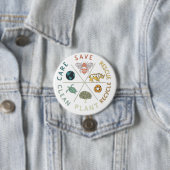 🌎💚 Sla onze planeet op 🌿 Ronde Button 7,6 Cm (In situ)