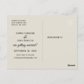 Sla onze trouwdatum op | handgeschreven script briefkaart (Achterkant)