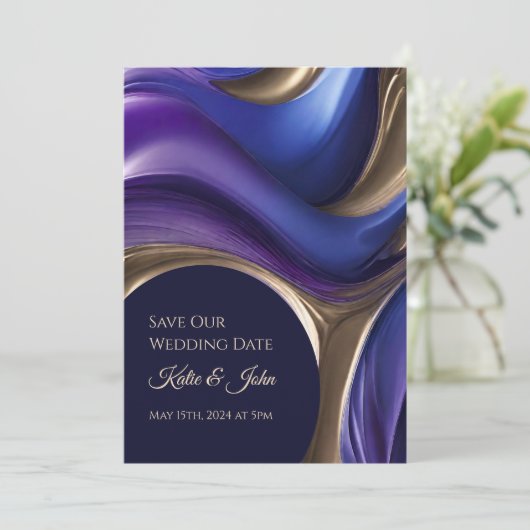 Sla onze trouwdatum op - Moderne foto- Save The Date (Staand voorkant)