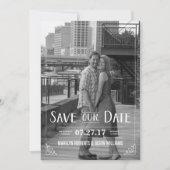 Sla onze uitnodiging voor datumbruiloft op (Voorkant)