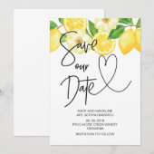 Sla onze zomerse lemon trouwdatum op kaart (Voorkant / Achterkant)