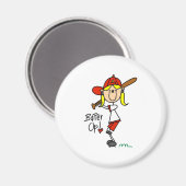 Sla op! Softball Stick figuur magneet (Voorkant / Achterkant)