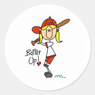 Sla op! Softball Stick Figuur Sticker