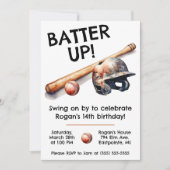 Sla op! Swing on By! Honkbal verjaardagsfeestje Kaart (Voorkant)