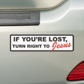 Sla rechts af bumpersticker (Op auto)