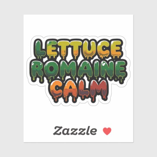 Sla Romaine Calm Drippy Tekstkunst Sticker (Vel)