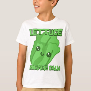 Sla Romaine kalm! Schattigee Plantaardige Pun Cart T-shirt