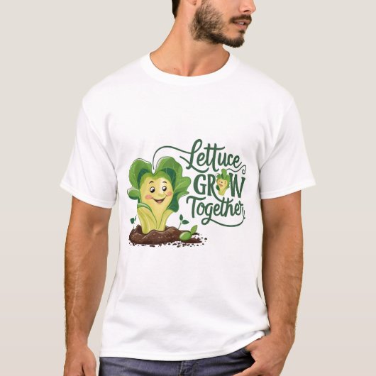 Sla samen groeien: Funny Gardening T-shirt (Voorkant)