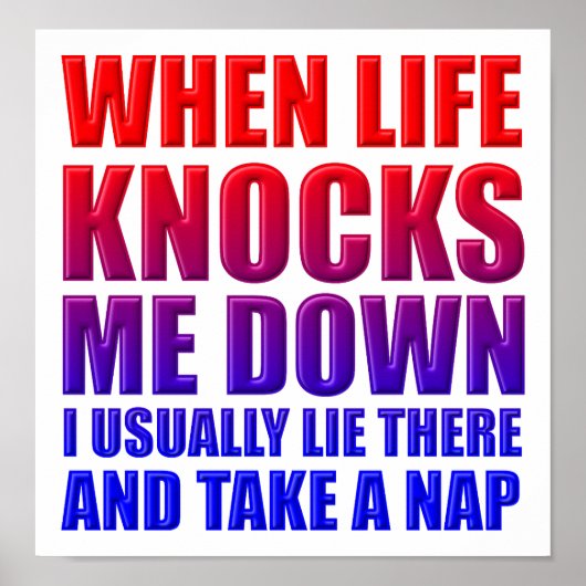 Sla Slaapje Knockdown Grappige Poster (Voorkant)