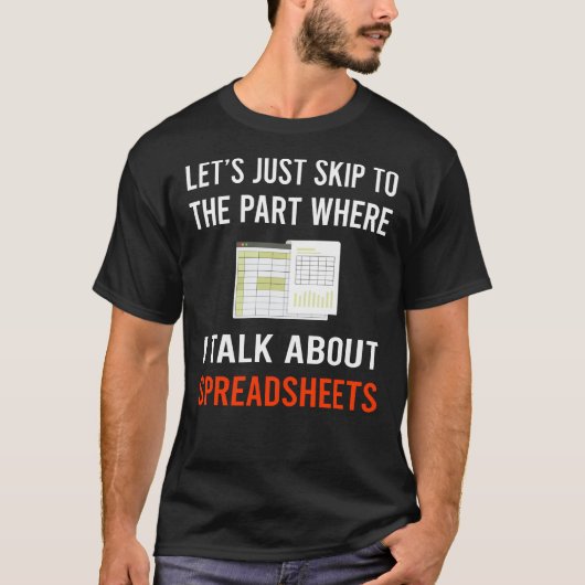 Sla Spreadsheet Spreadsheets over T-shirt (Voorkant)