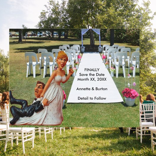 Sla ten slotte de datum Funny Couple Briefkaart