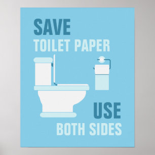 Sla toiletpapier op, gebruik beide Posters
