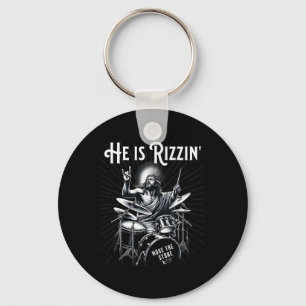 Sla-trommel Grappig Rizz Hij is Rizzin Jezus Tromm Sleutelhanger