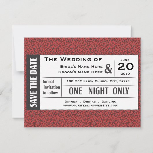 Sla uw Ticket op! Kaart (Voorkant)