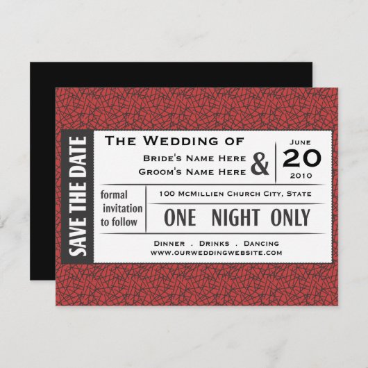 Sla uw Ticket op! Kaart (Voorkant / Achterkant)