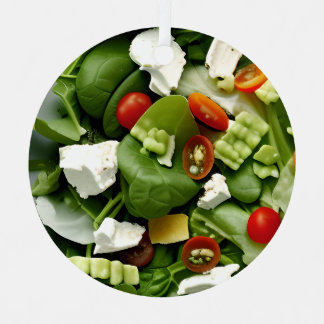 Sla vieren | Grappige salade Kerstwoordspeling Metalen Ornament