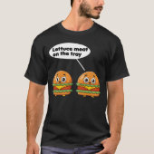 Sla vlees op het dienblad Grappig eten T-shirt (Voorkant)
