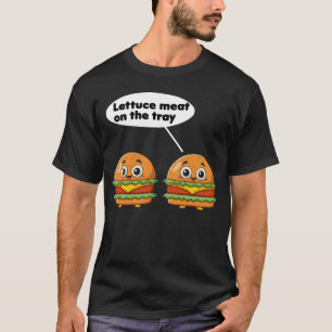 Sla vlees op het dienblad Grappig eten T-shirt