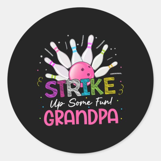 Sla wat leuke opa van het bodypilletje Bowlin op Ronde Sticker (Voorkant)
