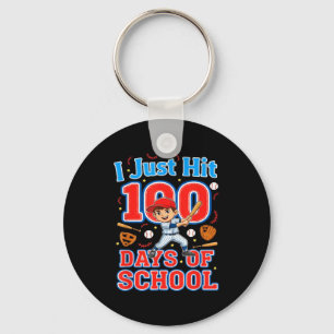 Slaag 100 dagen school honkbal 100ste dag jongens sleutelhanger