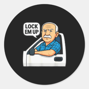 Slaag Op De Weg Man Lock Em 'Up Grappig Voor Manne Ronde Sticker