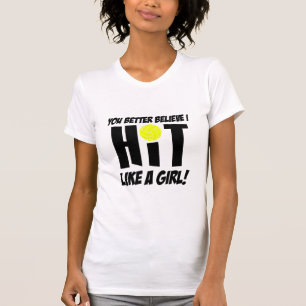 slaan als een meisje volleybal t-shirt