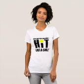 slaan als een meisje volleybal t-shirt (Voorkant volledig)