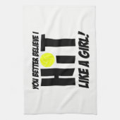 slaan als een meisje volleybal theedoek (Verticaal)