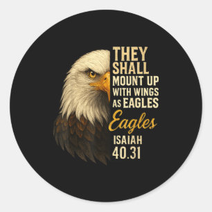Slaan vleugels op als adelaars Jesaja 40_31 Christ Ronde Sticker