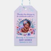 Slaande Afro-Amerikaanse babymeisje in zeeschelp Cadeaulabel (Voorkant)