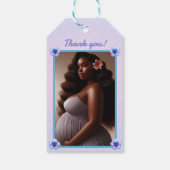 Slaande Afro-Amerikaanse babymeisje in zeeschelp Cadeaulabel (Achterkant)