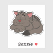 Slaande bruine kat cartoon - vinyl sticker (Vel)