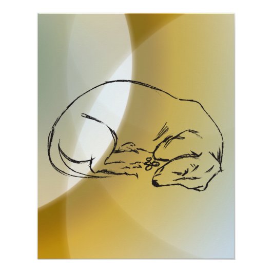 Slaande Dachshond Hond Poster (Voorkant)