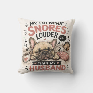 Slaande Franse Bulldog Hond Harder Dan Mijn Man Kussen